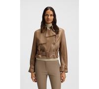 BOSS Veste en cuir style trench avec ceinture à nouer - Style Satela, 50541289 Marron 44