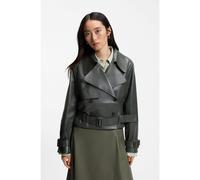 BOSS Veste en cuir style trench - Style Satela1, 50566471 Vert sombre 46