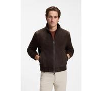 BOSS Veste en cuir suédé avec manches en maille - Style H-Meter, 50569677 Marron foncé 56