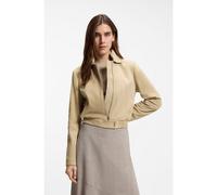 BOSS Veste en cuir suédé style blouson à monogramme Double B - Style Salene, 50552203 Beige clair 38