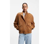BOSS Veste en cuir suédé style blouson - Style C_Sabea, 50562753 Marron 38