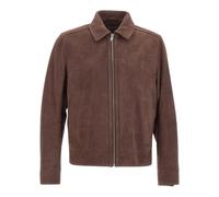 BOSS Veste en cuir suédé avec fermeture éclair - Style H-Malbano7, 50563869 Marron foncé 56