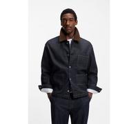BOSS Veste en denim indigo avec col contrasté - Style C-IRONHIDE, 50556478 Bleu foncé XL