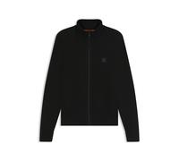 BOSS Veste en maille en coton et cachemire avec patch logo - Style Kanozip_S, 50543692 Noir XL