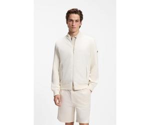 BOSS Veste hybride en maille de coton avec col bomber - Style C-Levaio, 50565508 Naturel L