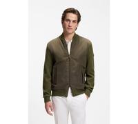 BOSS Veste hybride en maille de coton avec col bomber - Style C-Levaio, 50565508 Olive M