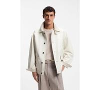 BOSS Veste Oversize en cuir nappa - Style CLEAK_RW, 50568092 Naturel 56