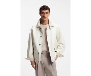 BOSS Veste Oversize en cuir nappa - Style CLEAK_RW, 50568092 Naturel 56