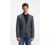 BOSS Veste Regular en coton et laine vierge à chevrons - Style H-Janson-263, 50567509 Bleu foncé 48