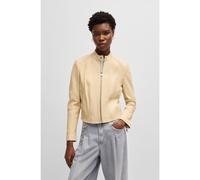 BOSS Veste Regular en cuir grainé - Style C_Saleste, 50522033 Beige clair 42