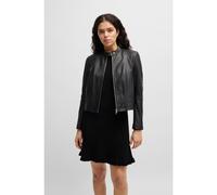 BOSS Veste Regular en cuir grainé - Style C_Saleste, 50522033 Noir 40