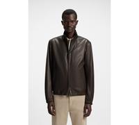 BOSS Veste Regular en cuir nappa - Style L-Mubuk2, 50546463 Marron foncé 52