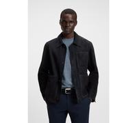 BOSS Veste Regular en cuir suédé nappa - Style C-Markuedo, 50543204 Bleu foncé 46