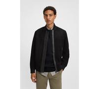 BOSS Veste Regular en cuir suédé - Style Johice, 50543505 Noir 58