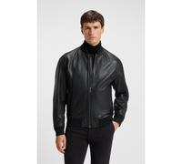 BOSS Veste Regular en cuir texturé - Style Jobrice, 50547545 Noir 46