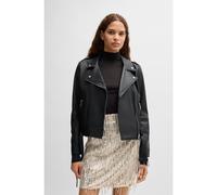 BOSS Veste Regular Fit en cuir nappa avec ceinture à boucle - Style C_Sameli, 50510964 Noir 46