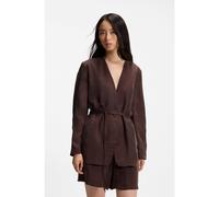 BOSS Veste Regular sans col avec taille avec cordon de serrage - Style JASIANATI, 50568325 Marron foncé 40