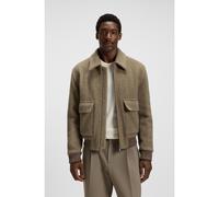 BOSS Veste Relaxed en alpaga mélangé à motif chevrons - Style H-Charly-254, 50550739 Marron 54