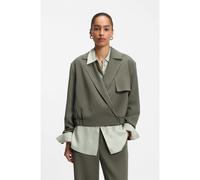 BOSS Veste Relaxed en crêpe japonais - Style Jenchi, 50564477 Vert sombre 38