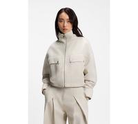 BOSS Veste Relaxed en twill de coton et de lin - Style Jamoura-W, 50553908 Naturel 38