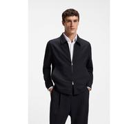 BOSS Veste Relaxed zippée en laine vierge à motif - Style P-Carper-Zip-263F, 50564676 Bleu foncé 44