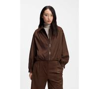 BOSS Veste Relaxed zippée en suédine - Style C_Jasuede, 50568557 Marron 40
