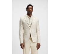BOSS Veste Slim en laine, soie et lin à carreaux - Style H-Hutson-233, 50545883 Naturel 26