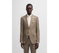 BOSS Veste Slim en toile de lin - Style C-Huge-Peak-252, 50540516 Marron foncé 54
