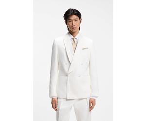 BOSS Veste Slim Fit en twill de lin - Style H-Hutson-DB-SC-262, 50561866 Blanc 102