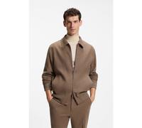 BOSS Veste Slim zippée en flanelle de laine vierge - Style P-Hanry-BMB-WG-264, 50572017 Brun chiné 52