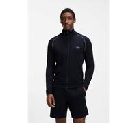 BOSS Veste zippée en coton stretch avec logo brodé - Style Mix&Match Jacket Z, 50515366 Bleu foncé 4XL