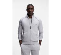 BOSS Veste zippée en coton stretch avec passepoils contrastants - Style Mix&Match Jacket Z, 50515307 Gris chiné 5XL