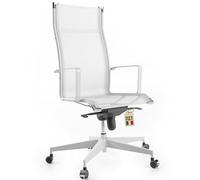 Bossberg Chaise de Bureau Ergonomique, Fauteuil de Bureau Confortable et Réglable en Hauteur, Siège Pivotant pour Maison et Télétravail - Blanc Absolu