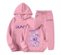 BOSSETY Kpop Demons Hunters Survêtement Fille Ensemble 2 Pièces Vintage Y2K Hoodie Pantalon et Haut Sweats à Capuche Jogging Vêtements Imprimés Huntrix Sportswear