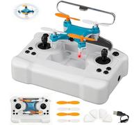 BOSSETY Mini Drone LED, Drone Mini Tous Âges avec Vols Acrobatiques Faciles, Trucs 360°, Parfait pour Débutants, Maintien d'Altitude LED et Protection des Hélices pour Intérieur/Extérieur (Blue)