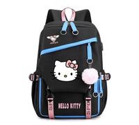 BOSSETY Sac à Dos Hello Kitty, Sac à dos pour Enfants, Sac à Dos Scolaire, aux Enfants Adolescents avec 2 USB pour Garçons Filles (B)