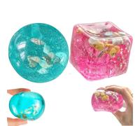 BOSSETY Squishy Nice Cubes - 2Pcs Squishy Fidget Glaçon pour Tous Les âges, Récompenses pour la ubes Anti-Stress pour Soulager l'anxiété - Cadeau pour Enfants et Adultes (E)