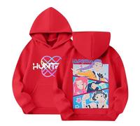 BOSSETY Sweat à Capuche Kpop Demon Hunters - Pull à Manches Longues Kpop Demon Hunter Sweat à Capuche Style Streetwear Longues Sweatshirt Mode Fille Et Ado 2-14 Ans