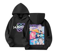 BOSSETY Sweat à Capuche Kpop Demon Hunters - Pull à Manches Longues Kpop Demon Hunter Sweat à Capuche Style Streetwear Longues Sweatshirt Mode Fille Et Ado 2-14 Ans