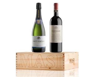 Bossi Fedrigotti | Pack Exclusif "Iconici Trentini" | Conte Federico 2020 Trento Doc Riserva Metodo Classico, Fojaneghe 2017 Vigneti Delle Dolomiti Igt Rosso | 2x750 Ml |Caisse En Bois