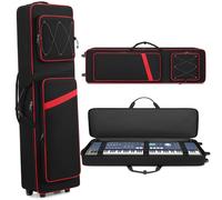 BOSSTIN Étui pour clavier 88 touches avec roulettes, dimensions intérieures : 134,6 x 38,1 x 17,8 cm, housse de transport rembourrée imperméable pour clavier de piano à 88 touches