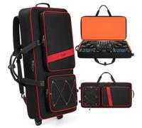 BOSSTIN Mallette pour manette de DJ avec roulettes compatible avec DDJ FLX10/1000/FLX6/REV7/REV5, sac à dos DJ à roulettes pour équipement, grand sac à dos DJ rembourré avec poches multiples pour
