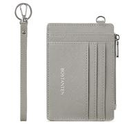 BOSTANTEN Portefeuille pour femme en cuir véritable RFID Slim Wallet avec 10 compartiments pour cartes Rouge, S