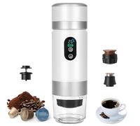 Bostar Machine à café portable, 3 en 1 électrique, expresso rechargeable, écran numérique, température pour capsules et café moulu