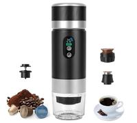 Bostar Machine à café portable, 3 en 1 électrique portable expresso rechargeable, machine à expresso, écran numérique, température pour petites ou grandes capsules et café moulu pour bureau, voyage