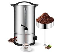 Bostar Percolateur à Café Professionnel 8L en Acier Inoxydable, Machine à Café Filtre avec Thermostat Réglable et Fonction Maintien au Chaud, Distributeur de Boissons Chaudes pour Bureau (8, Litres)