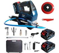 Bostar Pompe à Graisse Électrique 12000 PSI, Pistolet de Graissage sans Fil avec 2 Batteries 4.0Ah (Compatible Makita 18V), Moteur Brushless, Tuyau 1m & Adaptateur 90° pour Tracteur Agricole et BTP