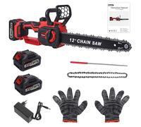 Bostar Tronçonneuse à Batterie 12" (30cm) 1300W Brushless, 2 Batteries 4.0Ah, Scie à Chaîne Sans Fil avec Graissage Auto pour Coupe de Bois et Jardin (Compatible Makita)