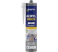 Bostik Acryl Déco Mastic Acrylique - Cartouche 310 ml | Finitions Intérieur - Faible retrait - Tous Matériaux - Couleur : Blanc