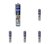 Bostik Acryl S - Mastic Acrylique - Intérieur & Extérieur - Fissures, Calfeutrement Et Joint - Tous Matériaux - Gris - Cartouche 310 ml (Lot de 5)